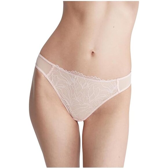 #472 Calvin Klein Underwear Floral Lace Thong Underwear Nymphs Thigh : LG (Wo - Picture 1 of 3
